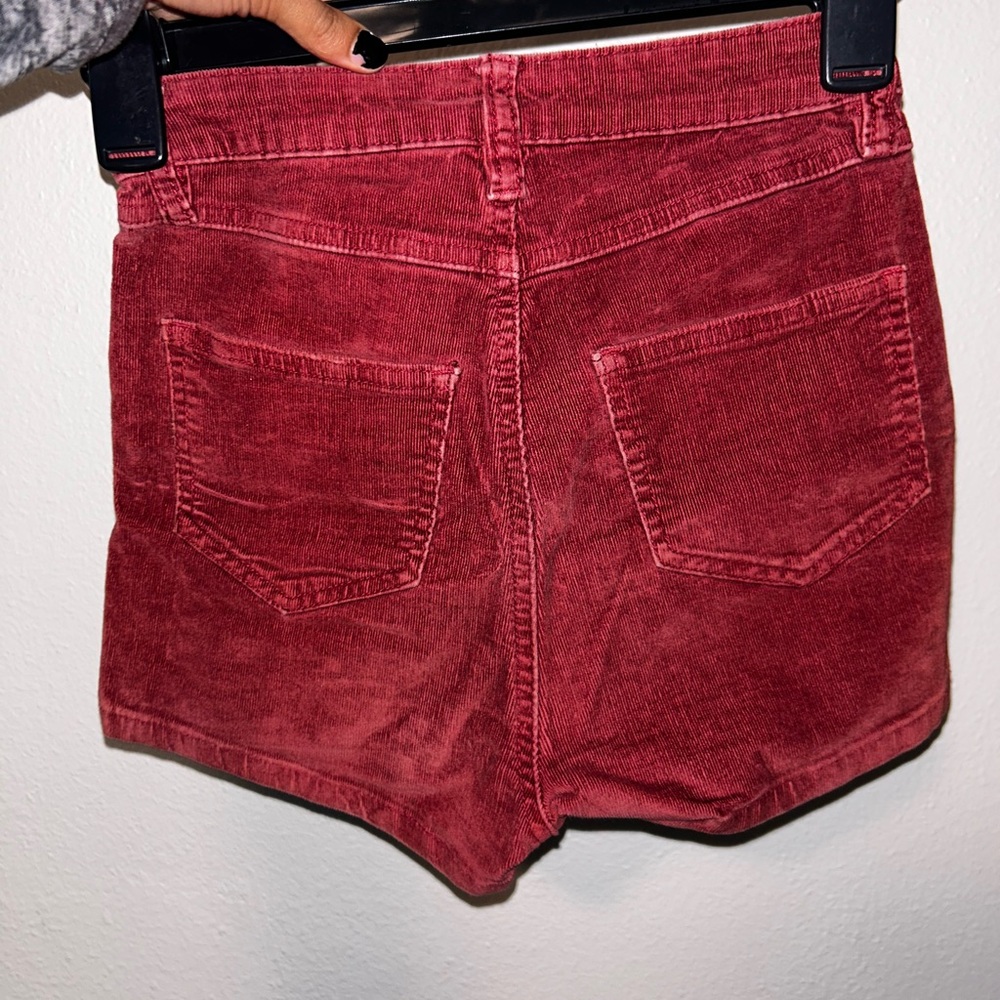 Women's Red Corduroy Shorts